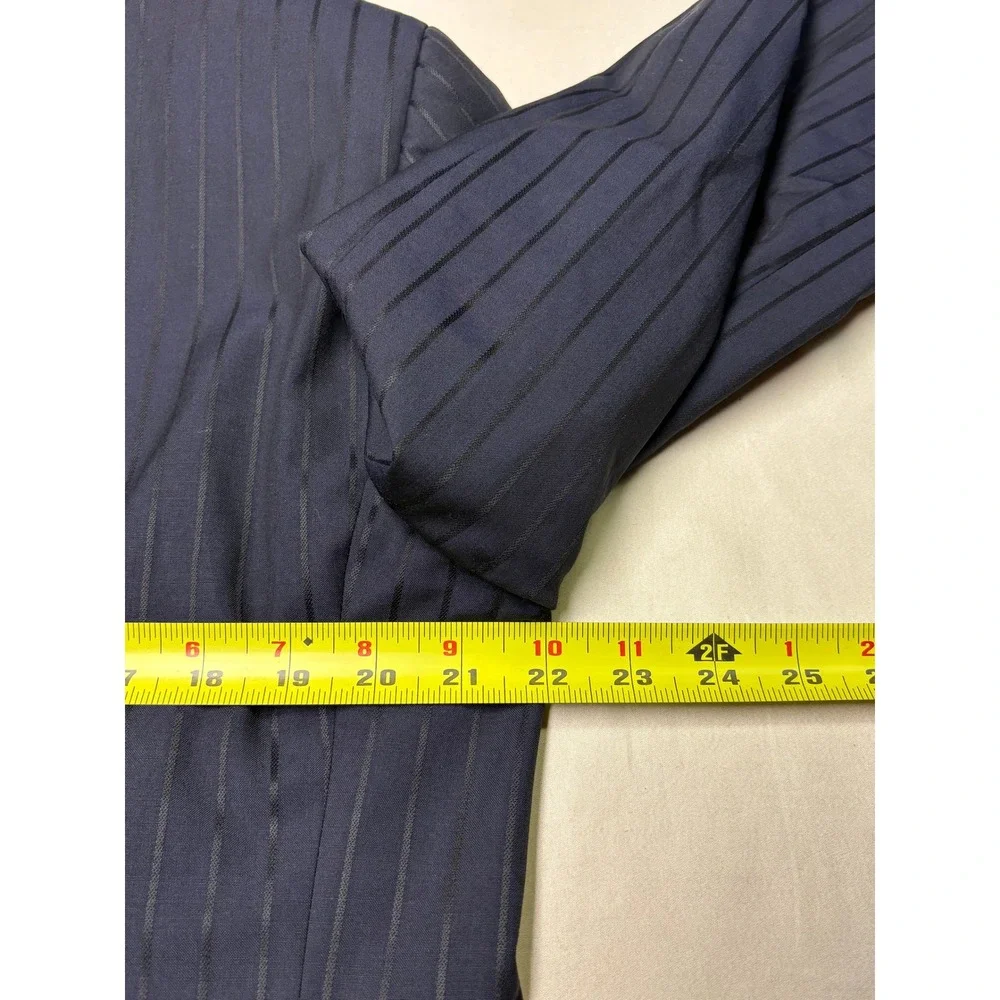 Pal Zileri Cerimonia Mens Navy Pinstripe  100s Wool Blazer‎ Italy 54R Eu 44R US